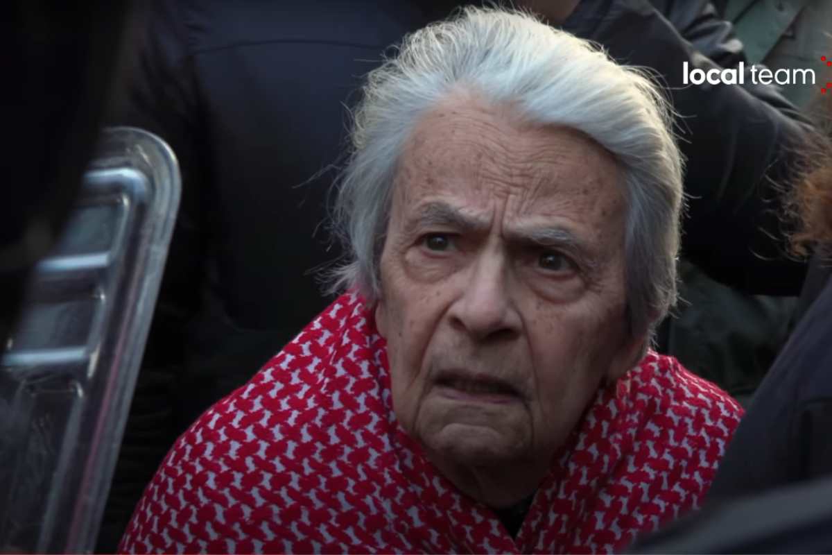 Franca Caffa alla manifestazione pro Palestina di Milano.